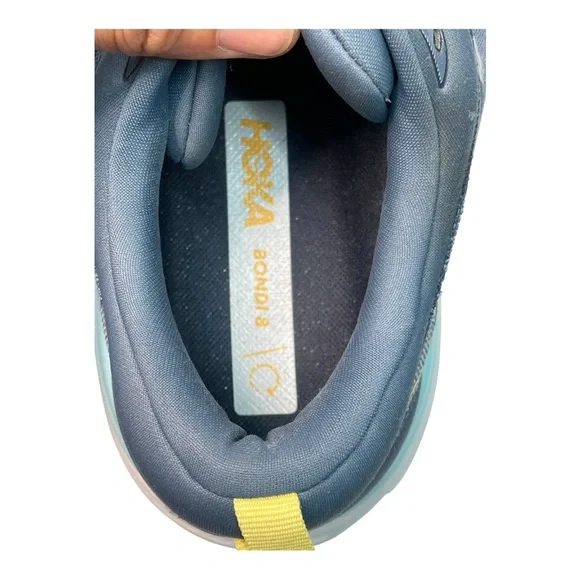 Hoka One One Bondi 8 Real Teal Shadow Mens Blue Size 11 Running Shoes - Picture 8 of 16